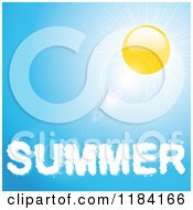 Clipart Of A Sunny Summer Sky With Text Royalty Free Vector Illustration