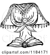 Clipart Of A Retro Vintage Black And White Medieval Woman And Headdress 5 Royalty Free Vector Illustration