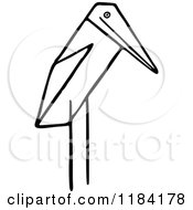 Clipart Of A Sketched Black And White Bird Royalty Free Vector Illustration