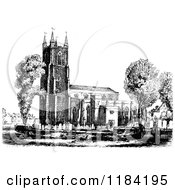 Clipart Of A Retro Vintage Black And White Croydon Church Royalty Free Vector Illustration by Prawny Vintage