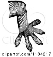 Clipart Of A Retro Vintage Black And White Gecko Leg Royalty Free Vector Illustration