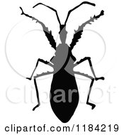 Clipart Of A Black Silhouetted Soldier Bug Royalty Free Vector Illustration by Prawny Vintage