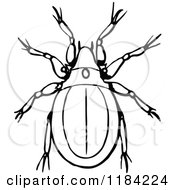 Clipart Of A Black And White Mite Royalty Free Vector Illustration
