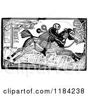 Clipart Of Retro Vintage Black And White John Gilpin On Horseback 2 Royalty Free Vector Illustration by Prawny Vintage
