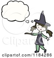 Cartoon Of A Witch Thinking Royalty Free Vector Illustration