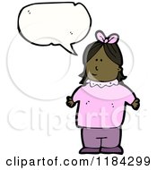 Cartoon Of An African American American Girl Speaking Royalty Free Vector Illustration