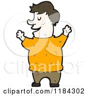 Cartoon Of A Man In An Orange Sweater Royalty Free Vector Illustration