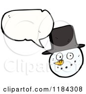 Cartoon Of A Snowmans Head Speaking Royalty Free Vector Illustration