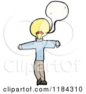 Cartoon Of A Man With A Lightbulb Head Speaking Royalty Free Vector Illustration by lineartestpilot