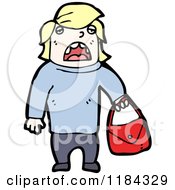 Cartoon Of A Man Holding A Ladies Purse Royalty Free Vector Illustration