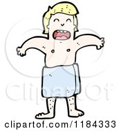 Cartoon Of A Man Wearing A Towel Royalty Free Vector Illustration by lineartestpilot
