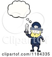 Cartoon Of A Pirate Thinking Royalty Free Vector Illustration