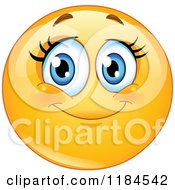 Poster, Art Print Of Happy Female Emoticon With Long Lashes