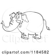 Poster, Art Print Of Black And White Happy Elephant