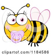 Poster, Art Print Of Cute Female Baby Bee With A Pacifier
