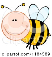 Cartoon Of A Happy Bee Royalty Free Vector Clipart