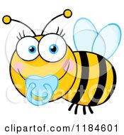 Poster, Art Print Of Cute Baby Bee With A Pacifier