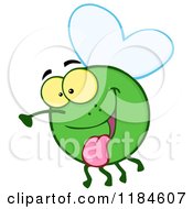 Poster, Art Print Of Happy Green Fly Hanging Its Tongue Out