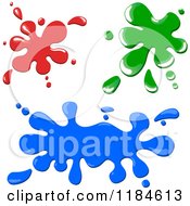 Clipart Of Red Green And Blue Ink Splashes Royalty Free Vector Illustration by dero