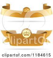 Poster, Art Print Of Golden Royal Ribbon Banners With Crowns