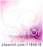 Poster, Art Print Of Background With Pink Flowers And Foliage Around Copyspace