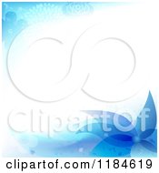 Poster, Art Print Of Background With Blue Flowers And Foliage Around Copyspace