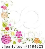 Clipart Of A Floral Corner Border With Orange And Pink Flowers And Vines Royalty Free Vector Illustration by dero #COLLC1184623-0053