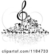 Poster, Art Print Of Black And White Pile Of Music Notes