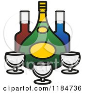 Poster, Art Print Of Bottles Of Alcohol And Glasses 3