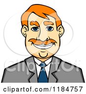 Clipart Of A Middle Aged Businessman Avatar Royalty Free Vector Illustration