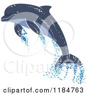 Poster, Art Print Of Leaping Dolphin With Water Droplets