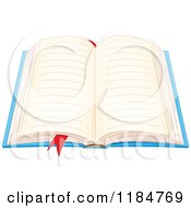 Poster, Art Print Of Book With Open Blank Ruled Pages And A Ribbon Marker