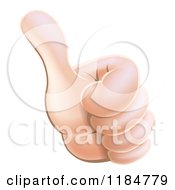 Cartoon Of A Caucasian Thumb Up Hand Royalty Free Vector Clipart