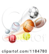 Poster, Art Print Of Athletic Sports Balls Flying