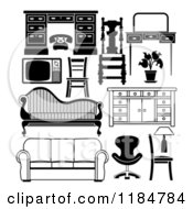 Poster, Art Print Of Black And White Household Furniture Pieces