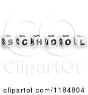 Poster, Art Print Of 3d Black And White Cubes Spelling School