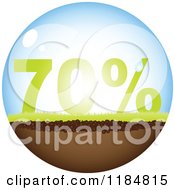 Clipart Of A 70 Percent Over Grass In A Sphere Royalty Free Vector Illustration by Andrei Marincas