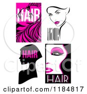Poster, Art Print Of Black And Hot Pink Hair And Beauty Designs