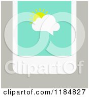 Poster, Art Print Of Smart Phone With A Sun And Cloud Chat Balloon On The Screen Over Tan