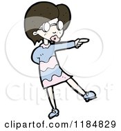 Cartoon Of A Woman Pointing Royalty Free Vector Illustration