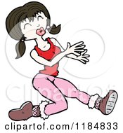 Cartoon Of A Woman Exercising Royalty Free Vector Illustration by lineartestpilot