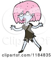 Cartoon Of A Punk Woman Royalty Free Vector Illustration by lineartestpilot