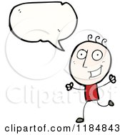 Cartoon Of A Stick Boy Speaking Royalty Free Vector Illustration
