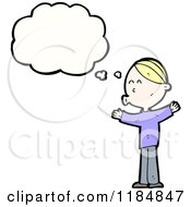 Cartoon Of A Boy Thinking And Whistling Royalty Free Vector Illustration