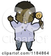 Cartoon Of An African American Boy Witha Lollipop Royalty Free Vector Illustration