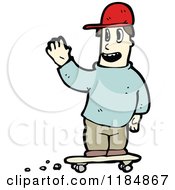 Cartoon Of A Boy Riding A Skateboard Royalty Free Vector Illustration by lineartestpilot