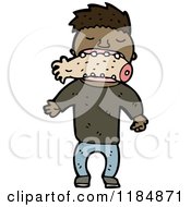 Cartoon Of An African American Boy Eating An Arm Royalty Free Vector Illustration