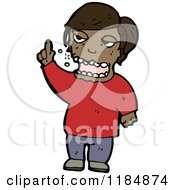 Cartoon Of An African American Boy Pointing Royalty Free Vector Illustration