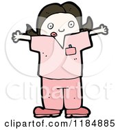 Cartoon Of A Girl Dressed As A Doctor Royalty Free Vector Illustration by lineartestpilot