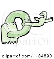 Cartoon Of Ghosts Coming Out Of The Letter O Royalty Free Vector Illustration